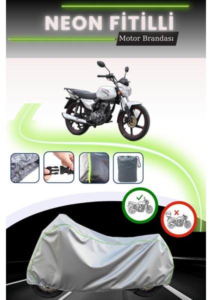 Gri Neon Fitilli Kuba Razore 100 Uyumlu Motosiklet Brandası