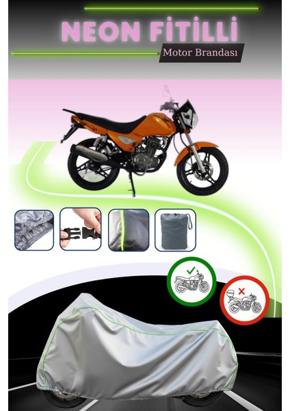 Gri Neon Fitilli Mondial 150 Mc Uyumlu Motosiklet Brandası