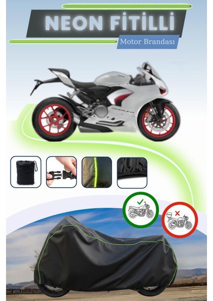 Siyah Neon Fitilli Ducati Panigale R Uyumlu Motor Brandası