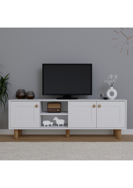 Bohem Serisi Natura Mat Beyaz Tv Ünitesi