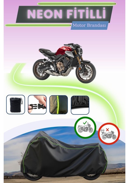 Siyah Neon Fitilli Honda Cb 650 R Uyumlu Motor Brandası