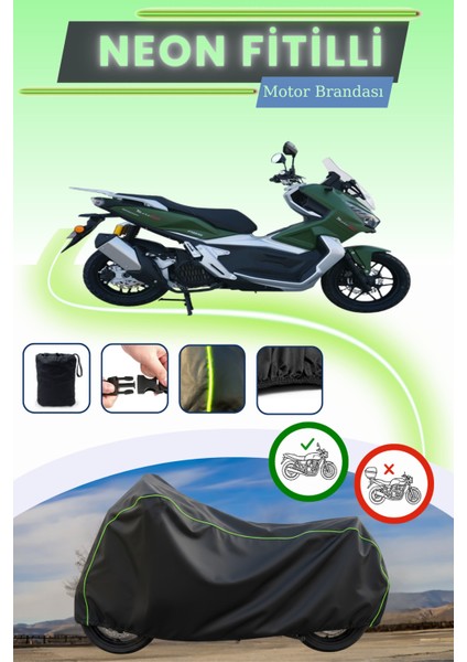 Siyah Neon Fitilli Motolux Wow 150 Uyumlu Motor Brandası