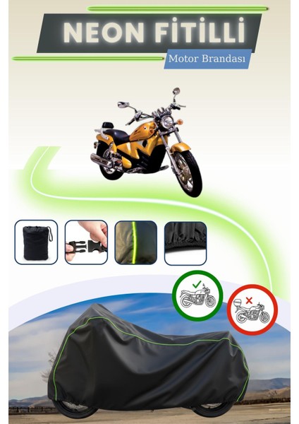 Siyah Neon Fitilli Dorado Poseidon Uyumlu Motor Brandası