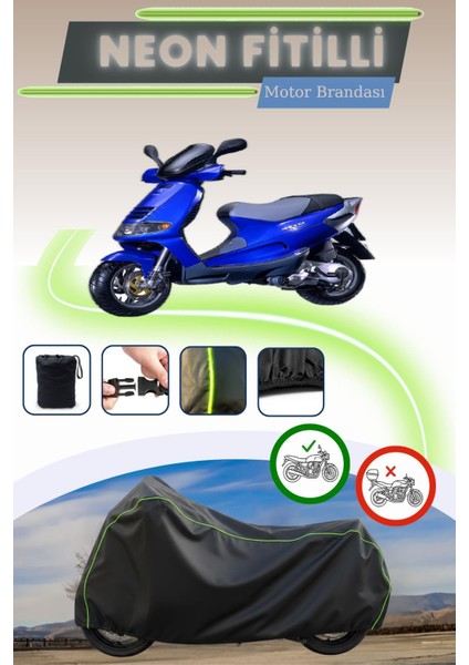 Siyah Neon Fitilli Piaggio Beverly 300 Tourer Ie Uyumlu Motor Brandası