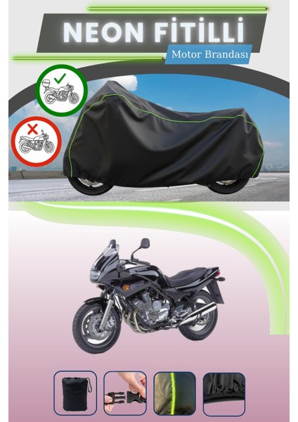 Siyah Arka Çanta Uyumlu Neon Fitilli Yamaha Xj 600 Diversion Uyumlu Motor Brandası