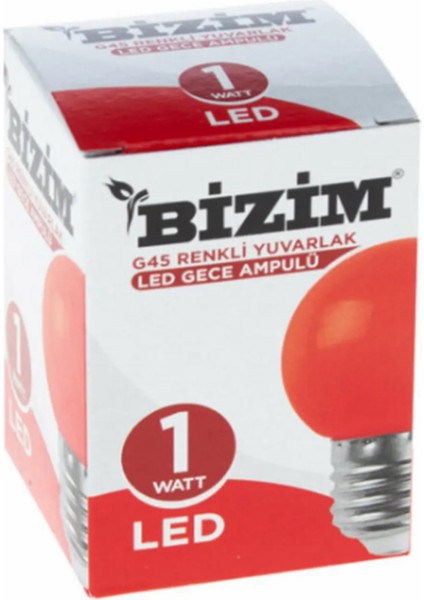 Kırmızı LED Gece Lambası Ampul 1W
