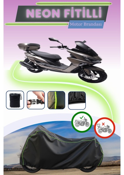 Siyah Neon Fitilli Rks Newlight Uyumlu Motor Brandası