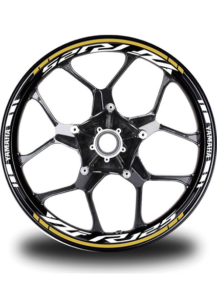 Koyu Sarı Yamaha Yzf R125 Takım Jant Sticker Etiket