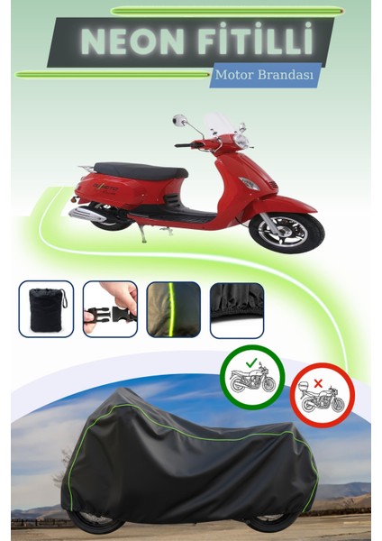 Siyah Neon Fitilli Bumoto/jinling Monetti 150CC Uyumlu Motor Brandası