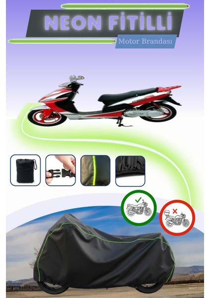 Siyah Neon Fitilli Mondial 151 Rs Uyumlu Motor Brandası