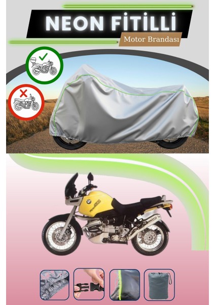 Gri Arka Çanta Uyumlu Neon Fitilli Bmw R 1100 Gs Uyumlu Motosiklet Brandası