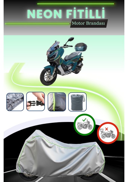 Gri Neon Fitilli Kral Motor Arneb 150 Uyumlu Motosiklet Brandası