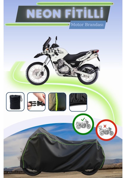 Siyah Neon Fitilli Bmw F 650 Gs Dakar Uyumlu Motor Brandası