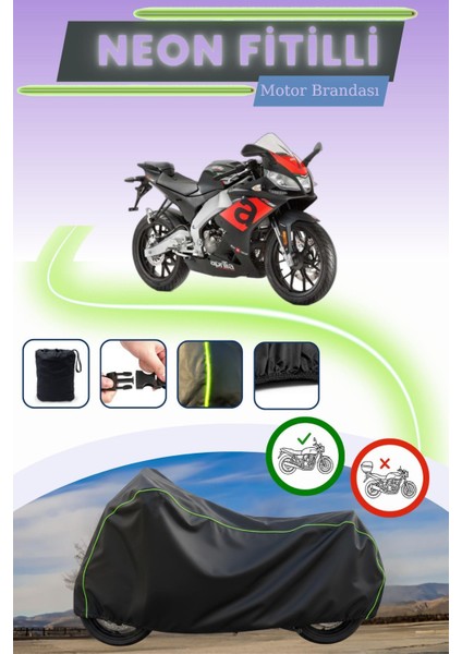 Siyah Neon Fitilli Aprilia Rs 125 Uyumlu Motor Brandası