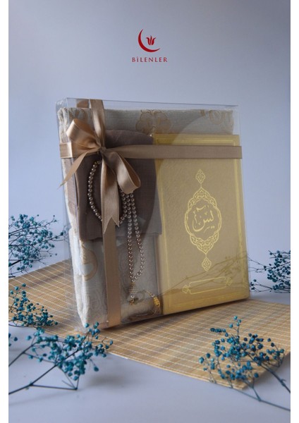 Termo Deri Yasin Kitabı Seccadeli Eşarplı ve Inci Tesbihli Mevlüt Set 1 Adet