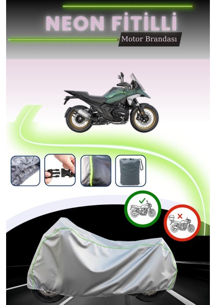Gri Neon Fitilli Bmw R 1300 Gs Uyumlu Motosiklet Brandası