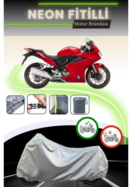 Gri Neon Fitilli Honda Vfr 800 Uyumlu Motosiklet Brandası