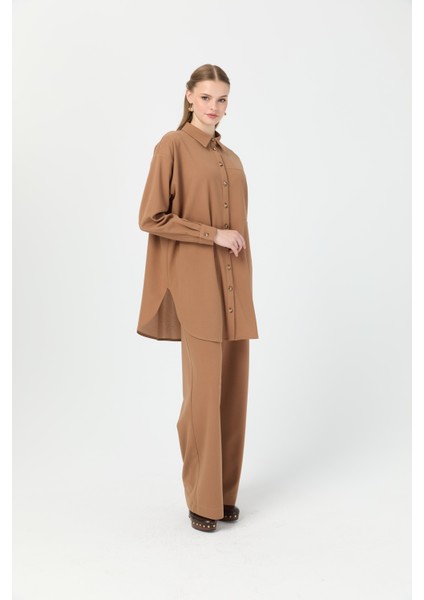 Relaxed Fit Pantolonlu Takım Vizon modelleri