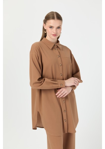 Relaxed Fit Pantolonlu Takım Vizon indirimleri