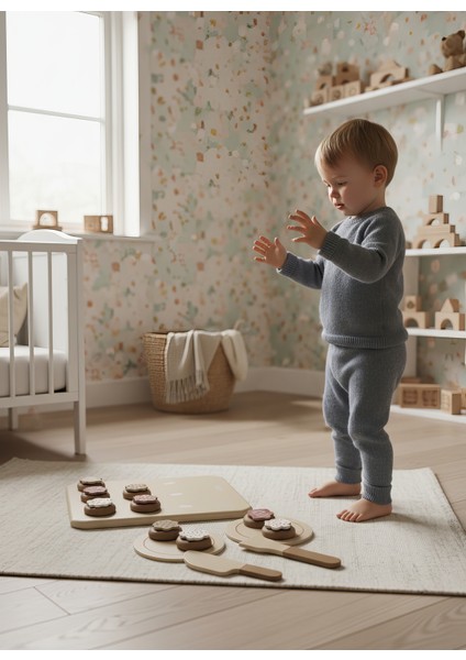 Doğal Ahşap Kurabiye Seti - Montessori Uyumlu Mutfak Oyuncağı indirimleri