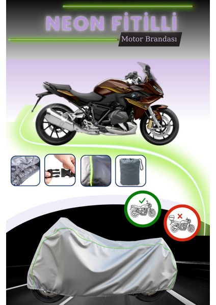 Gri Neon Fitilli Bmw R 1250 Rs Uyumlu Motosiklet Brandası
