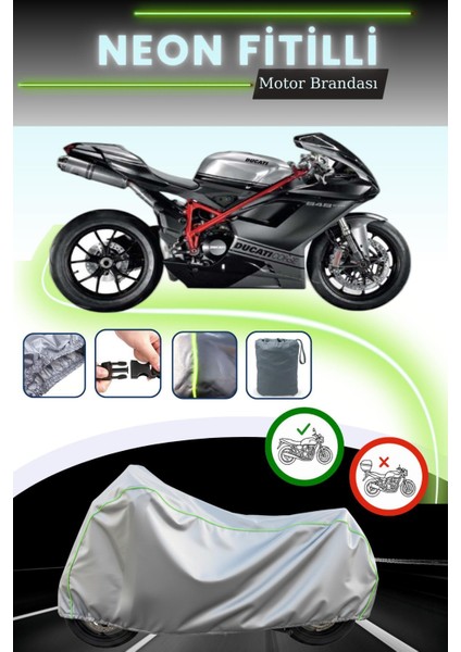 Gri Neon Fitilli Ducati 848 Evo Uyumlu Motosiklet Brandası