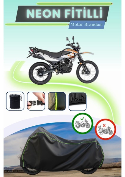 Siyah Neon Fitilli Mondial X-Treme Max 150 Uyumlu Motor Brandası