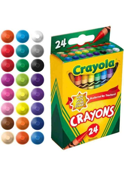 24 Colorful Crayons-Amerikan-Nontoxic-24 Renk Mum Boya Seti fiyatları