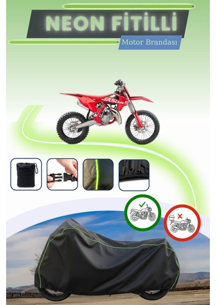 Siyah Neon Fitilli Gas Gas Mc 85 Uyumlu Motor Brandası