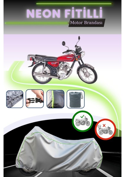 Gri Neon Fitilli Falcon Attack 100 Uyumlu Motosiklet Brandası