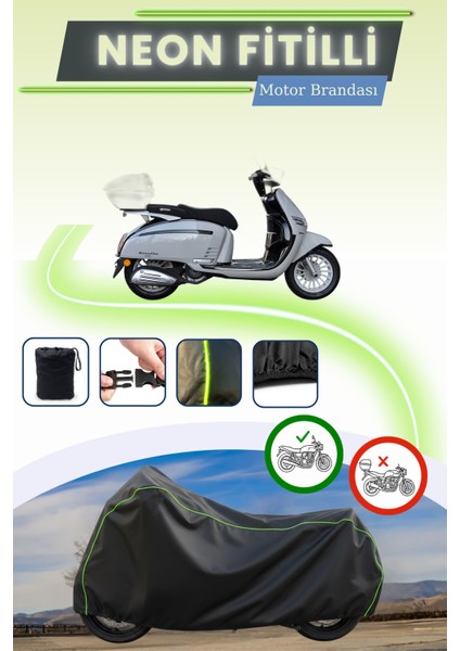 Siyah Neon Fitilli Yuki Risotto 125 cc Uyumlu Motor Brandası