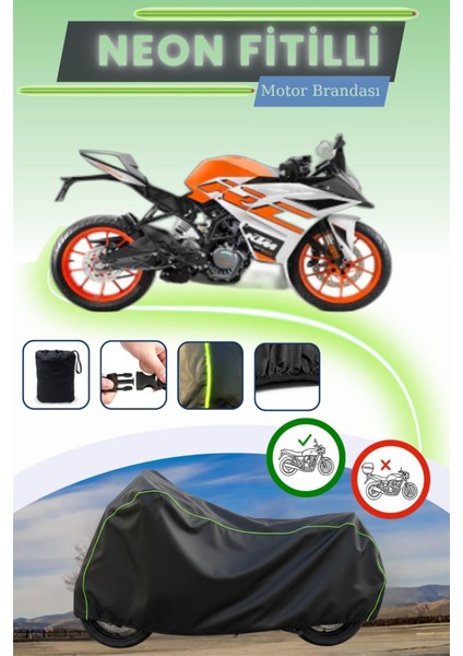 Siyah Neon Fitilli Ktm 125 Rc Uyumlu Motor Brandası