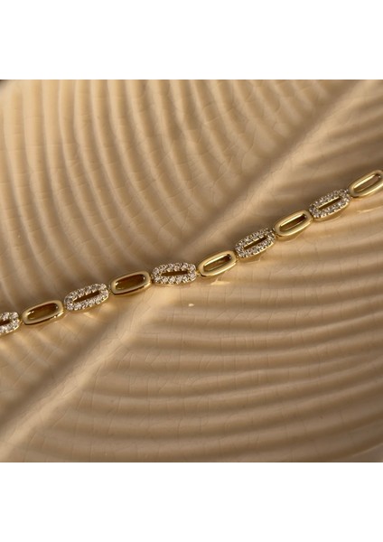 Premium Gold Halka Taşlı Bileklik modelleri