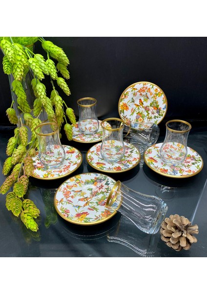 Dekalli Kulpsuz Çay Seti fiyatları