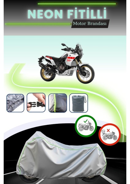 Gri Neon Fitilli Yamaha Tenere 700 Rally Edition Uyumlu Motosiklet Brandası