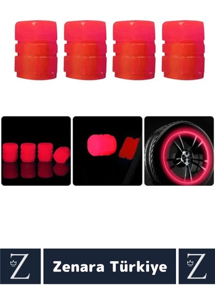 Tüm Otomobil Bisiklet Motosiklet Minibüslerle Uyumlu Kolay Montaj Fosforlu Sibop Kapağı 4 Adet fiyatları