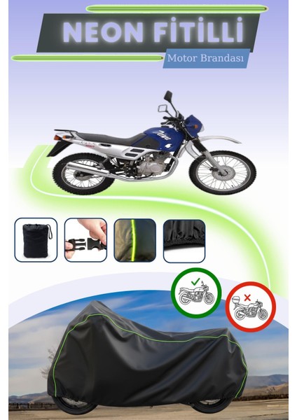 Siyah Neon Fitilli Jawa 125 Sport Uyumlu Motor Brandası