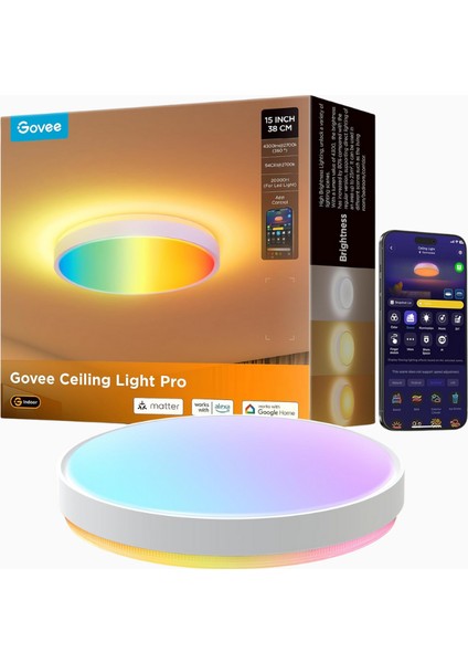 Govee Rgbıc Tavan Lambası, 48,5 W, Akıllı LED & Arka Aydınlatmalı