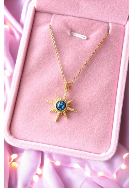 Kutup Yıldızı Model Zirkon Taşlı Gezegen Detaylı Kadın Çelik Kolye fiyatları