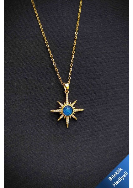 Kutup Yıldızı Model Zirkon Taşlı Gezegen Detaylı Kadın Çelik Kolye modelleri
