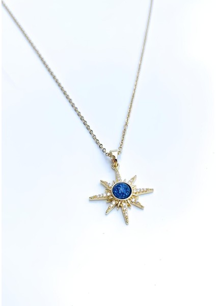 Kutup Yıldızı Model Zirkon Taşlı Gezegen Detaylı Kadın Çelik Kolye fırsatları