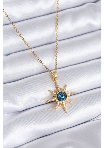 Kutup Yıldızı Model Zirkon Taşlı Gezegen Detaylı Kadın Çelik Kolye indirimleri
