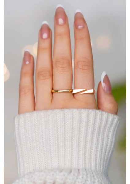 Alyans ve Sword Çizgi Model Altın Kaplama Ayarlanabilir Yüzük fiyatları
