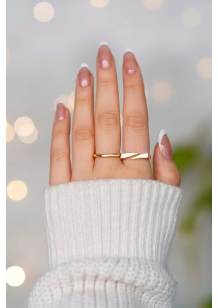 Alyans ve Sword Çizgi Model Altın Kaplama Ayarlanabilir Yüzük indirimleri