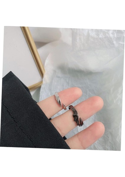 Angel And Devil Ejderha Kanadı Ayarlanabilir Çift Arkadaşlık Sevgili Yüzük fırsatları