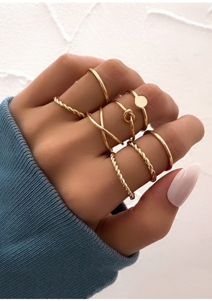 10'lu Kombin Gold Yüzük Set fiyatları