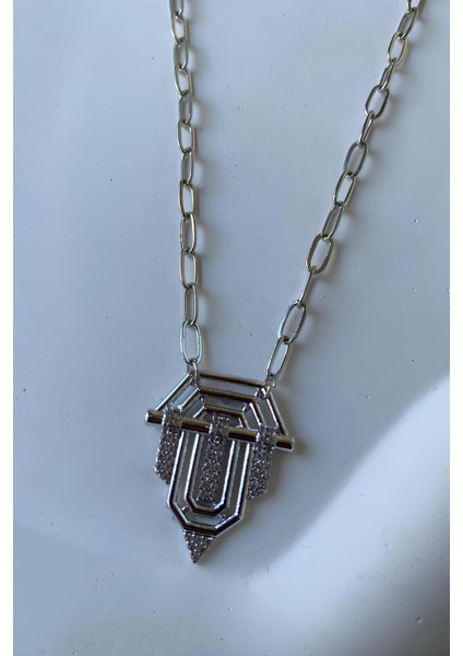 Gümüş Zirkon Taşlı Serenay Kolyesi Kararmaz Çelik Kolye fiyatları