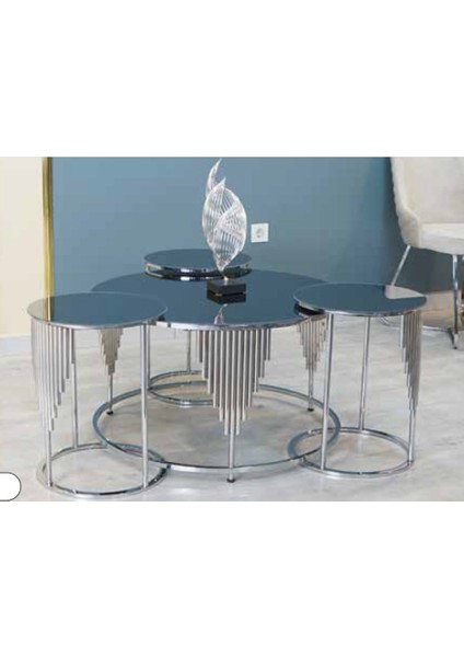 Mim Füme - Gümüş Sütun 3+1 Orta Sehpa