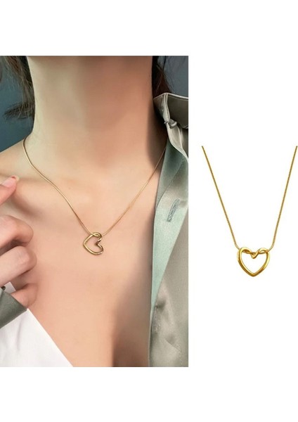 Kadın Paslanmaz Çelik Gold Italyan Zincir Kalp Kolye Düğüm Çelik Kolye fiyatları