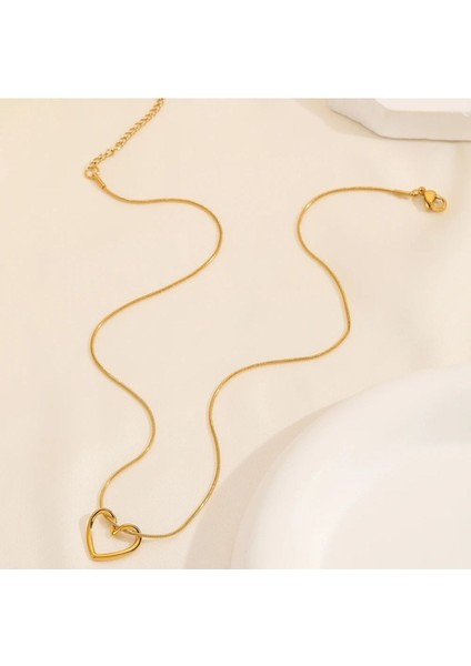 Kadın Paslanmaz Çelik Gold Italyan Zincir Kalp Kolye Düğüm Çelik Kolye modelleri